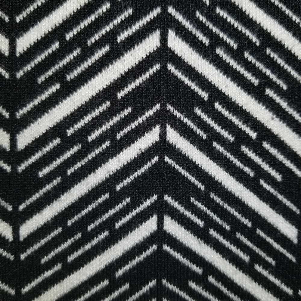 GB Gianni Bini Dress- Women's Small Black White Chevron‎ Stripe Stretch Bodycon - Picture 6 of 8